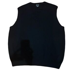 Jos A. Bank 100% Cashmere Black V-Neck Sweater Vest Men’s XXL Luxury Classic